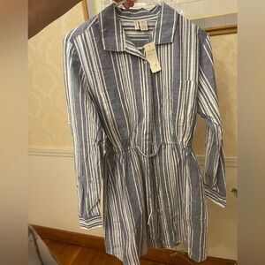 Japna Navy and White Striped Top